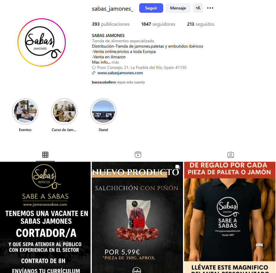 redes sociales sabas jamones 3